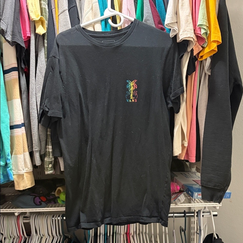 Vans Black Tee with Colorful Logo